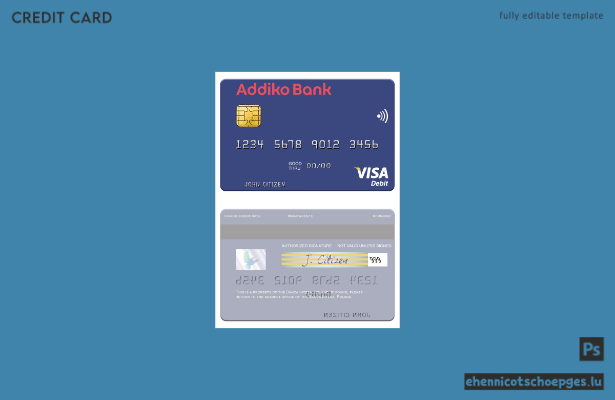 Mustervorschau der Slowenien Addiko Bank Visa-Debitkarte